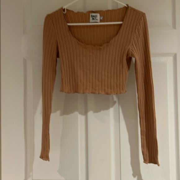 Princess Polly long sleeve crop top size 6. Cotton, poly, rayon, spandex - Picture 1 of 4